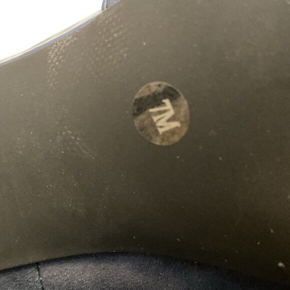 Alfani Lusee Heels Sz 7 Blueberry Blue Leather Suede Stiletto Peep Toe Slip On - Picture 4 of 14